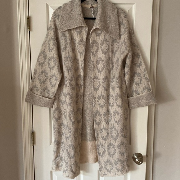Free People Like a Diamond Sweater Coat in Icy Diamonds Combo - Picture 6 of 10